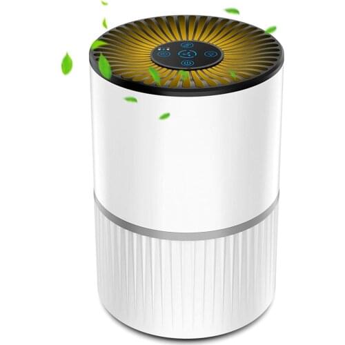 Air Purifier HEPA 4-Stage Filtration Silent Home Purifier with with Aromatherapy Night Light Portable Home Deodorizer Ion