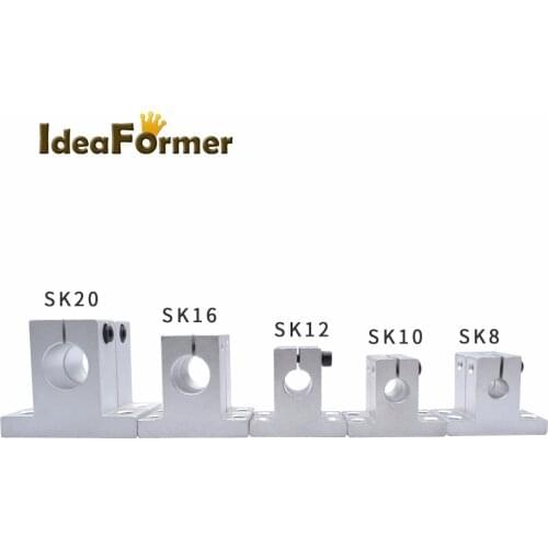 2pcs Linear bearing rail shaft support SK8 SK10 SK12 SK16 SK20 Aluminum Block For XYZ Table CNC Router SH8A SH10A SH12A SH16A