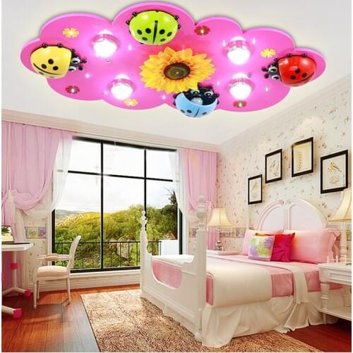 Childrens room lights boys and girls LED ceiling light creative cartoon beetle bedroom lamp kids room lighting