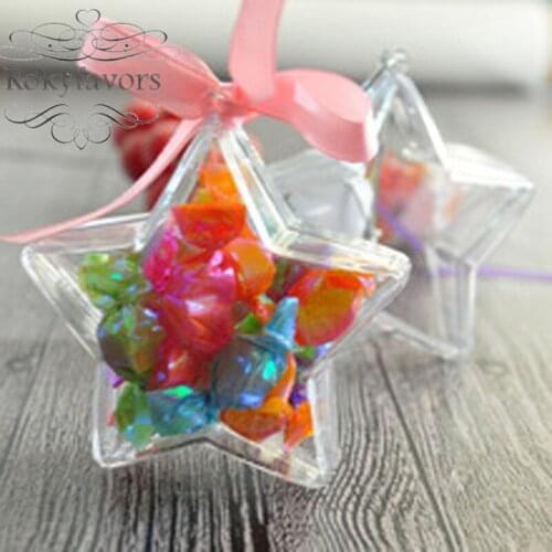 30PCS Clear Star Candy Box Birthday Party Favors Wedding Party Decoration Event Anniversary Sweet Box Christmas Supplies