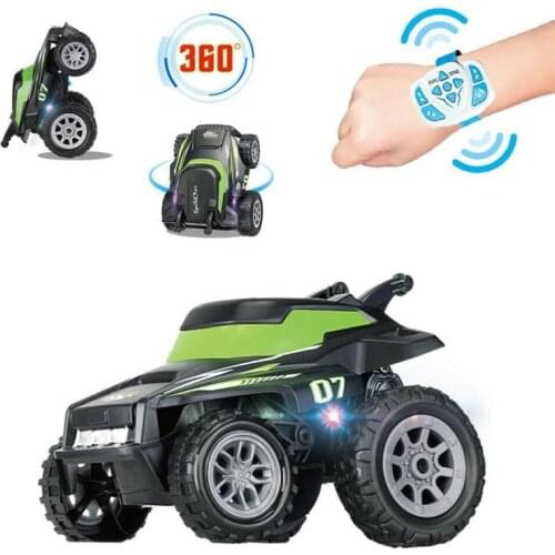 RC Mini Stunt Car Toy Electronic Remote Control Truck With LED Light 360-degree Rotation Speed Fast Kid Vehicle Indoor