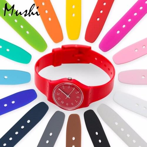 MS Watch Strap for Swatch Watch Bracelet Soft Waterproof Silicone Replacement 12 mm Rubber Watch Band Men Women 16 colors