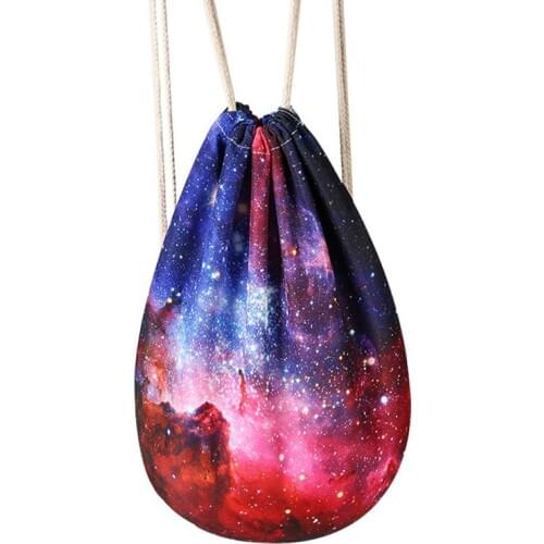 Cute Backpacks Sports Drawstring Belt Bag 3D Printing Canvas Bags Gym Storage Bag Shoes Container Star Galaxy Donuts for Bicycle