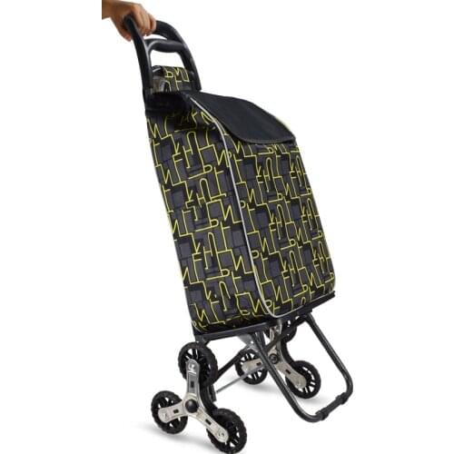 Cheap Foldable Shopping Cart With Wheel Thicken Rod Luggage Climbing Trolley Heavy Bearing Portable Waterproof Shopping Bag