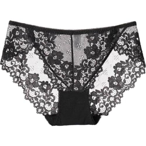 Fashion High Quality Womens Panties Transparent Underwear Women Lace Soft Briefs Sexy Lingerie intimates