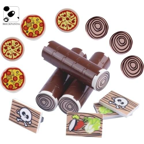 Military Printing Tile 2*2 Building Blocks Medieval Prison Car Parts Skull Fruits Vegetables Compatible Children Mini Brick Toys