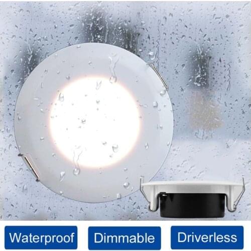 6PCS 5W LED Downlight Waterproof IP44 AC 85V-265V Spotlight Recessed Ceiling Lamp CCT-Dimmable Home Indoor Bathroom Lighting