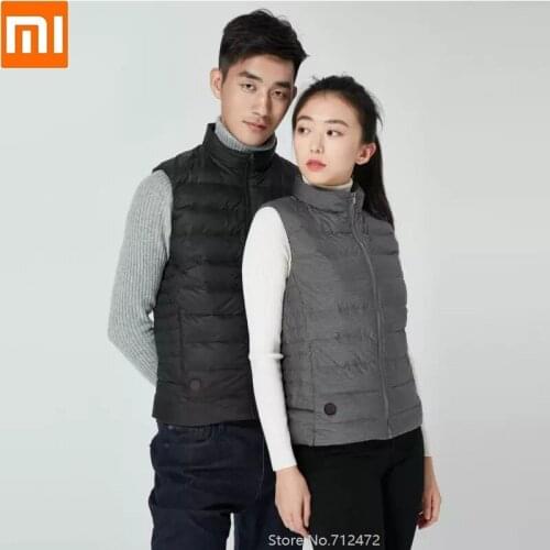 Xiaomi Cottonsmith Graphene Intelligent Temperature Control Fever Goose Down Vest men women couple 4 file temperature control