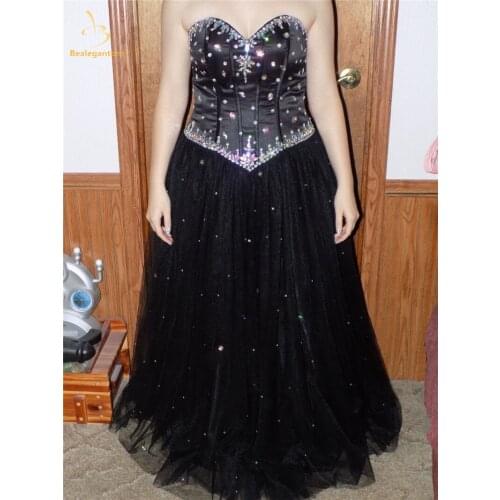 Bealegantom New Sweetheart Crystals Ball Gown Quinceanera Dresses 2019 Tulle Lace Up For 15 Years Vestidos De 15 Anos QA1449