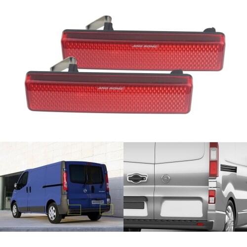 ANGRONG 2pcs Red Lens Rear Bumper Reflector L&R For Vauxhall Opel Vivaro Movano A Primastar