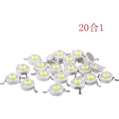 20 Pcs High Power 2 Pin 3W White LED Emitters 170-190Lm 6000K