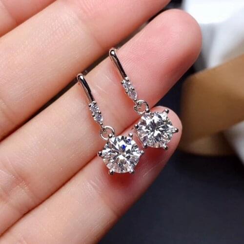 2021 new moissanite earrings women silver stud earrings 925 sterling silver shiny gem better than diamond gift good quality