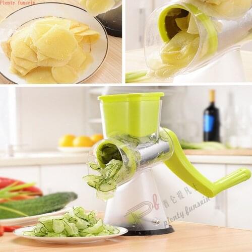 3 Blades green Vegetable Cutter cutting Potato chopping Manual machine Round Mandoline Slicer Red 5 heads slices Gadget peeler