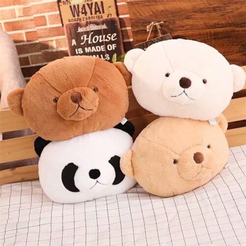 40cm Creative Bear Head Plush Toy Soft Stuffed Animal Panda Plush Cushion Toys Children Kids Doll Lovely Pillow Gift for Girls