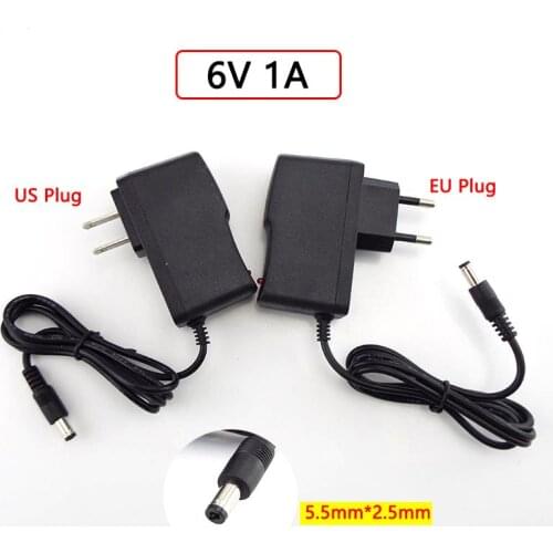 6V 1A Adapter Supply Converter Charger DC Power 1000mA 100-240V Power Adapter With Lndicator Light For LED Strip Lamp EU/US Plug