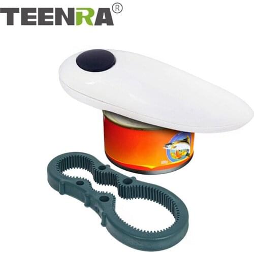 TEENRA One Touch Automatic Electric Can Opener Can Tin Bottle Opener Hands Free Kitchen Gadgets