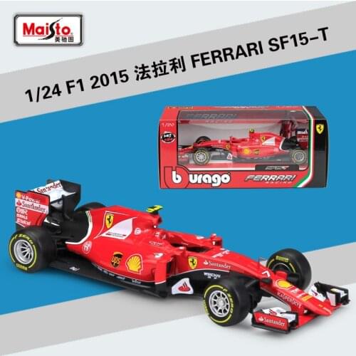 Bburago Diecast 1:24 SF15-T Formula 1 Racing Car Red Static Simulation Alloy Model Car