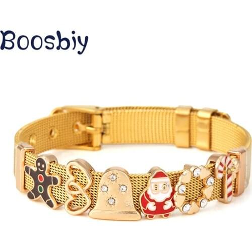 New Design Human Type Charm Slide Beads Fit 10mm Stainless Steel Mesh Bracelet For Women Men Fashion Watch Strap Jewelry Gift