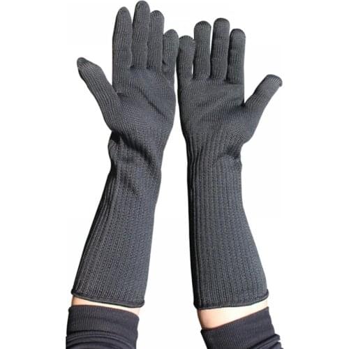 Men 2 Pcs High Quality Long Sleeve Anti-cutting Steel Glove for Protective Hand