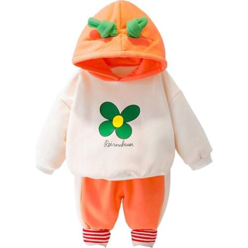 Cute Baby Girls Clothes 0-36 Months Toddler Cotton 2-piece Set Clothing Spring Autumn Kids Simple Cute Warm Casual Wear