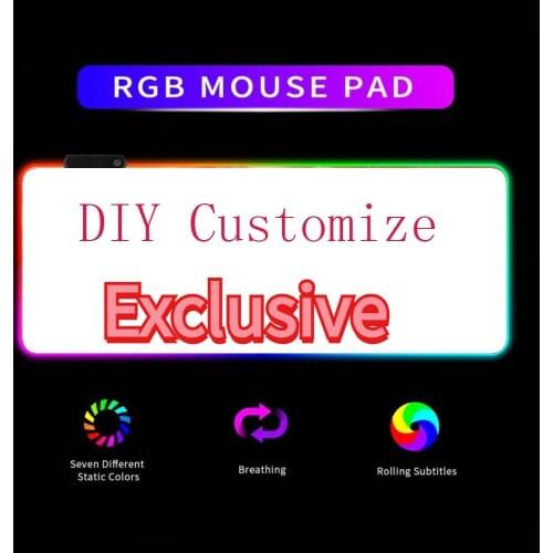 DIY Picture Custom RGB Mousepad XXL Laptop with USB Glowing LED Gaming Mouse Pad Best Comfortable and Durable Desk Mat for Gamer