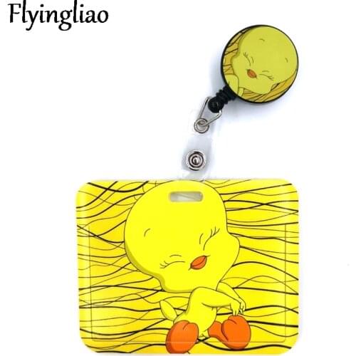Cat and Yellow Ducks Cute Card Cover Clip Lanyard Retractable Student Nurse Badge Reel Clip Cartoon ID Badge Holder accessories