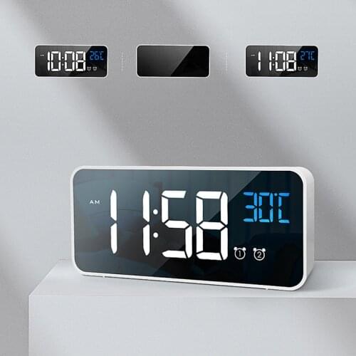 Creative Smart Electronic Clock Mirror Alarm Clock Led Clock Digital Alarm Clock Bedroom Desk Decoration reloj despertador