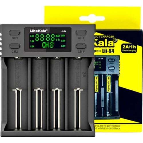 Lii-402 Lii-PD4 Lii-PD2 Lii-S2 lii-S4 18650 3.7V 3.2V LiFePO4 3.85V 26650 20700 14500 21700 16340 25500 Lithium Battery Charger