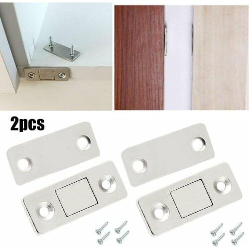 2pcs Magnetic Cabinet Catch Latch Magnet Door Stops Ultra Thin Door Closer With Screw For Closet Cupboard Furniture Hardware