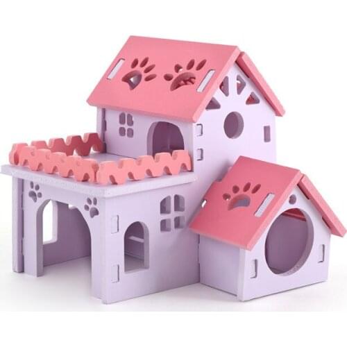 Hamster Small House Villa Balcony Hamster Cage Toy Seesaw Arch Bridge Waterproof Environmental Protection PVC Cage Accessories