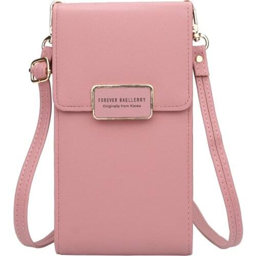 Multi-Function Small Phone Pocket Woman Handbag PU Leather Shoulder Bags For Women Solid Color Lock Student Wallet Crossbody Bag