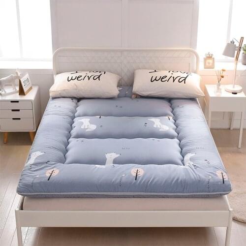 Cartoon Breathable Peach wood Fiber 10cm Thickness Mattress Foldable Floor Tatami Single Double Student Mattress Topper