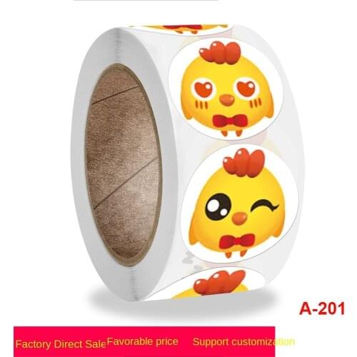 Cartoon animal chicken expression children teacher encourage label classroom decoration sticker