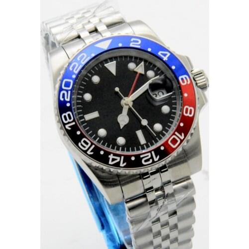 40MM Black Dial Luminous Date Coke Bezel GMT Automatic Watch Mens Watch Mechanical Jubilee Strap