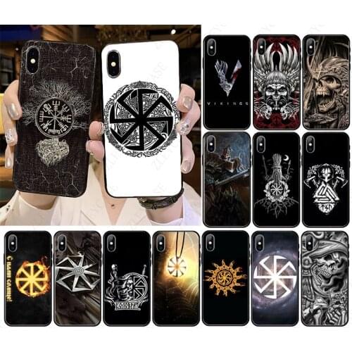 Viking Rune Vegvisir Skull Soft Phone Case Cover For iphone x xs 11pro max 5s 6splus 7 8plus SE 2020 xr 12pro 12mini Coque Shell