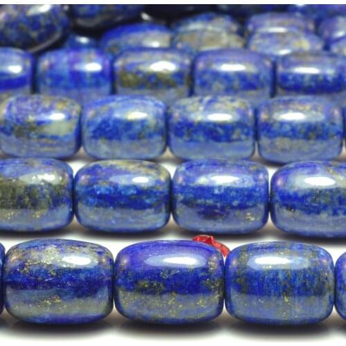 Natural Blue Lapis Lazuli Smooth Barrel Loose Beads Wholesale Gemstone Semi Precious Stone Bracelet Necklace Diy Jewelry Making