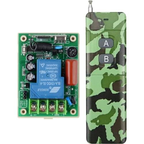 AC220V 30A Remote Control Switch Water Pump Motor LED Remote Controller Long Range Distance Green Transmitter 3000W 315 433MHZ