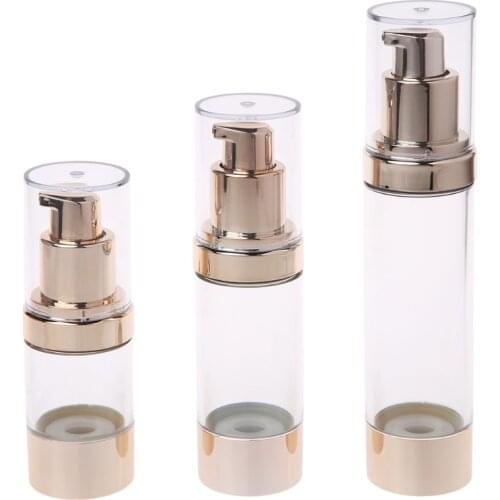 Portabl Fashion Empty Cosmetic Airless Bottle Plastic Treatment Pump Travel Bottles 15/30/50ML 1PC
