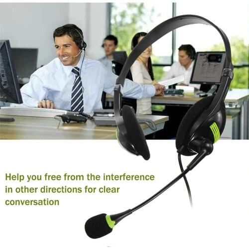USB Wired Over-Head Headset with Microphone Noise Cancelling Computer PC Lightweight Adjustable Headset For PC Laptop