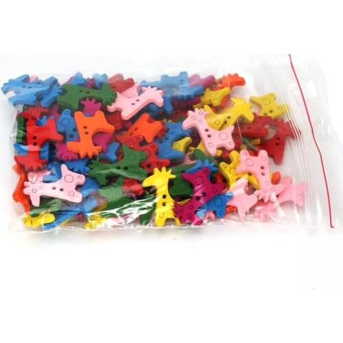 Horse painting colors wood cartoons flatback buttons coat boots sewing clothes accessories 24.8mm*22mm