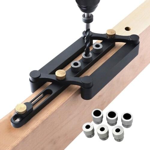 Woodworking Self-centering Doweling Jig for Dowels 6/8/10mm Drill Guid Precise Punch Locator Tools Kit for Carpentry