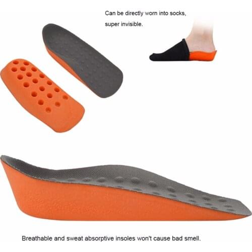2.5cm Heighe Invisible Height Increase Cushion Shock Absorbing Insoles Arch Support Shock Insoles Orthopedic Shoes Insert Pad
