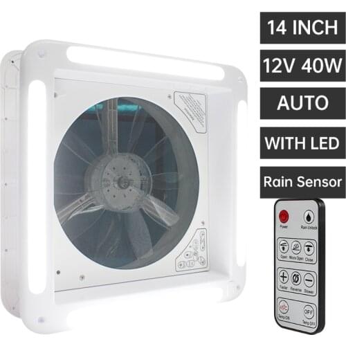DREAMRV CE Certificated Exhaust Fan with lighted skylight 14' Electric with Controller Caravan Motorhome RV Roof Vent