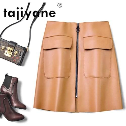 Sheepskin Real Summer Mini Skirt for Women Genuine Leather Skirts Womens Clothing Woman Skirts Sexy Femme Jupes TN2204