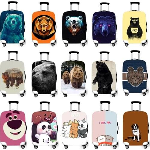 Luggage Protective Cover Case For Elastic 18-32 Inch Suitcase Protective Cover Cases Covers Travel Accessories Three Bears G1232