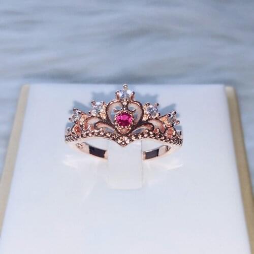 ZHOUYANG Crown Rings For Girls Party Finger Rings Rose Gold Color Brand Crystal Jewelry for women Anel KBR212