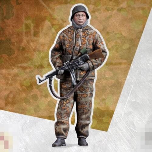 1/35 Resin Model figure GK Soldier WAFFEN SOLDIER Military theme of World War II Unassembled and unpainted kit