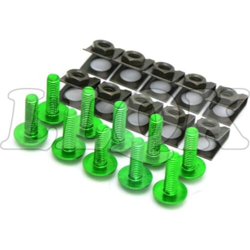 10pcs 6mm CNC Motorcycle Fairing body work Bolts Screws for kawasaki KLX140L KLX250S KX100 KX250 KX250F z750 z800 z1000 er6n