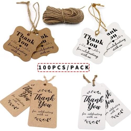 100 Pcs/pack Brown or White Round 'HANDMADE' Tags for Wedding Party Decoration Tags Packaging Hang Paper Tags Stationery Tags