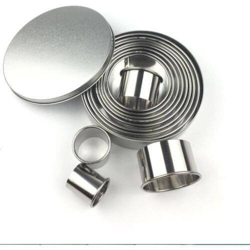 12PCs/ Set Round Shape Cookie Cutter Slicer Bread Biscuit Stainless Steel Cake Mold Kitchen Baking Fondant Cake Decorating Tools